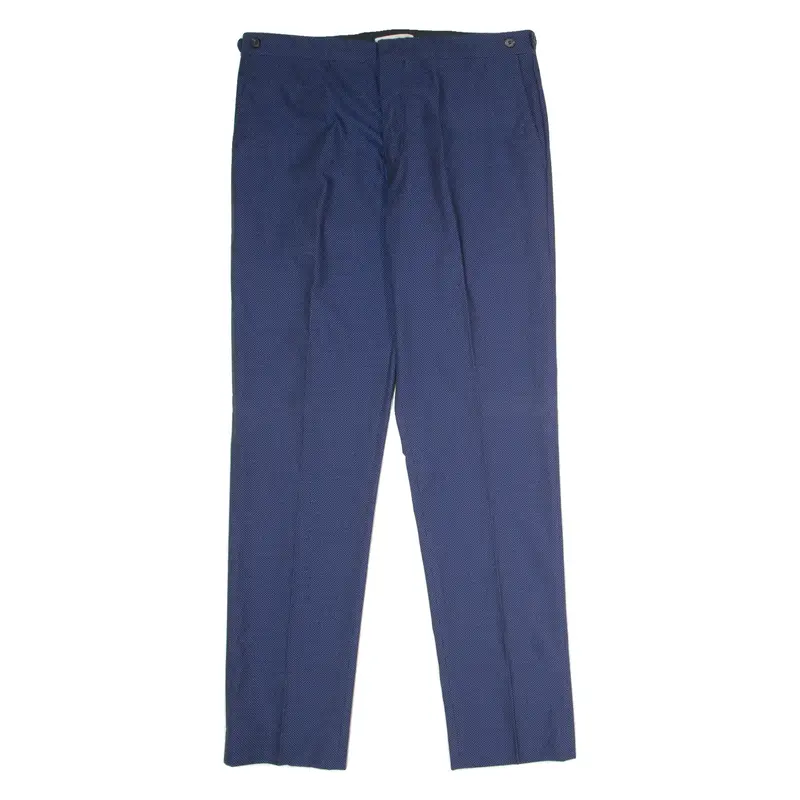 REISS Dotted Mens Trousers Blue Regular Straight W36 L34