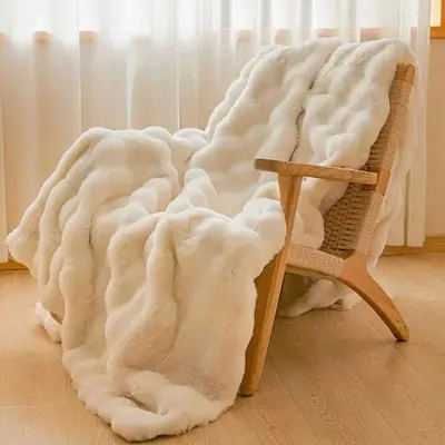 Solid Color Blanket, 1 Count Double Layer Soft Comfortable Throw Blanket without Pillowcase, Warm Napping Blanket for Home Of...