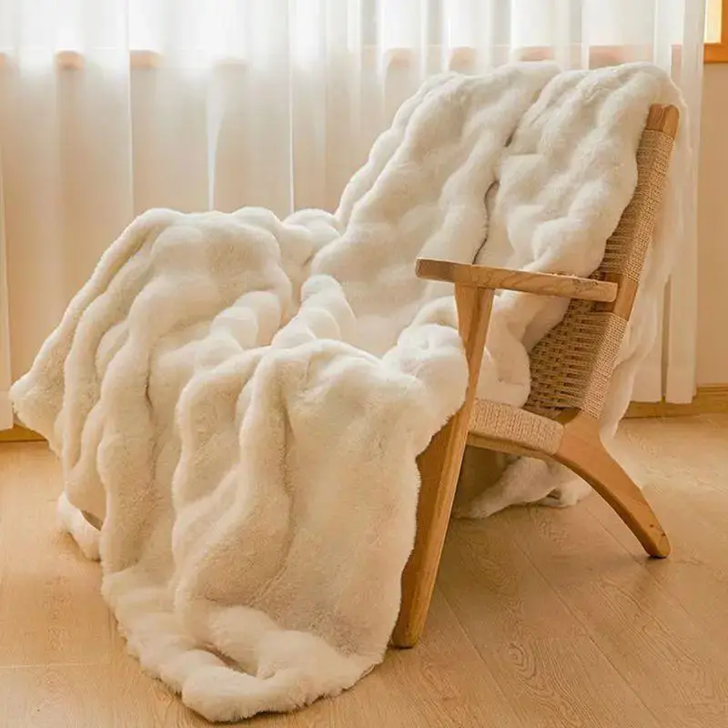 Solid Color Blanket, 1 Count Double Layer Soft Comfortable Throw Blanket without Pillowcase, Warm Napping Blanket for Home Of...