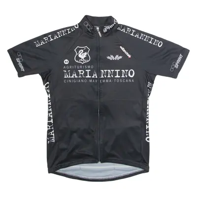 SMS SANTINI Full Zip Cycling Mens Jersey Black High Neck L