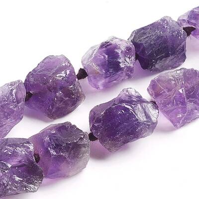 Raw Rough Natural Amethyst Beads Strands