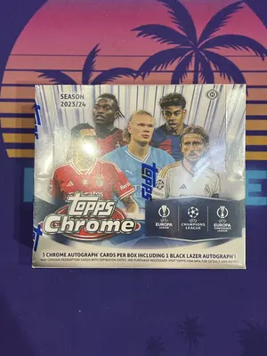 2023/24 Topps UEFA Club Competitions Chrome Soccer Jumbo Box