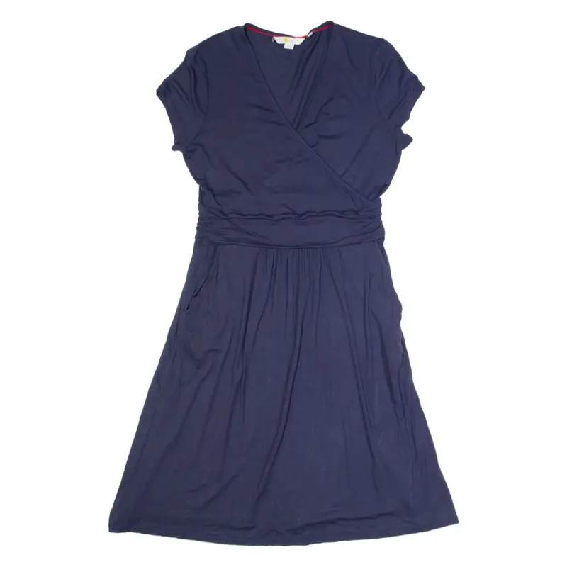 BODEN Womens A-Line Dress Blue Short Sleeve Knee Length UK 10