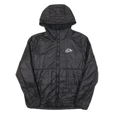 NIKE Womens Puffer Coat Black Hooded M