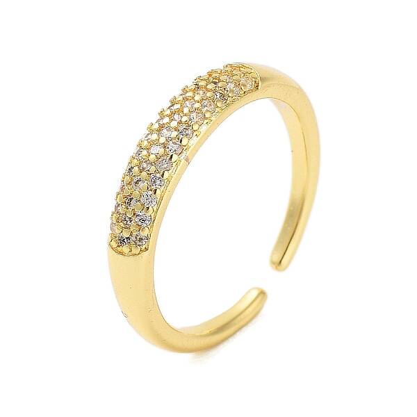 Brass Pave Cubic Zirconia Cuff Rings