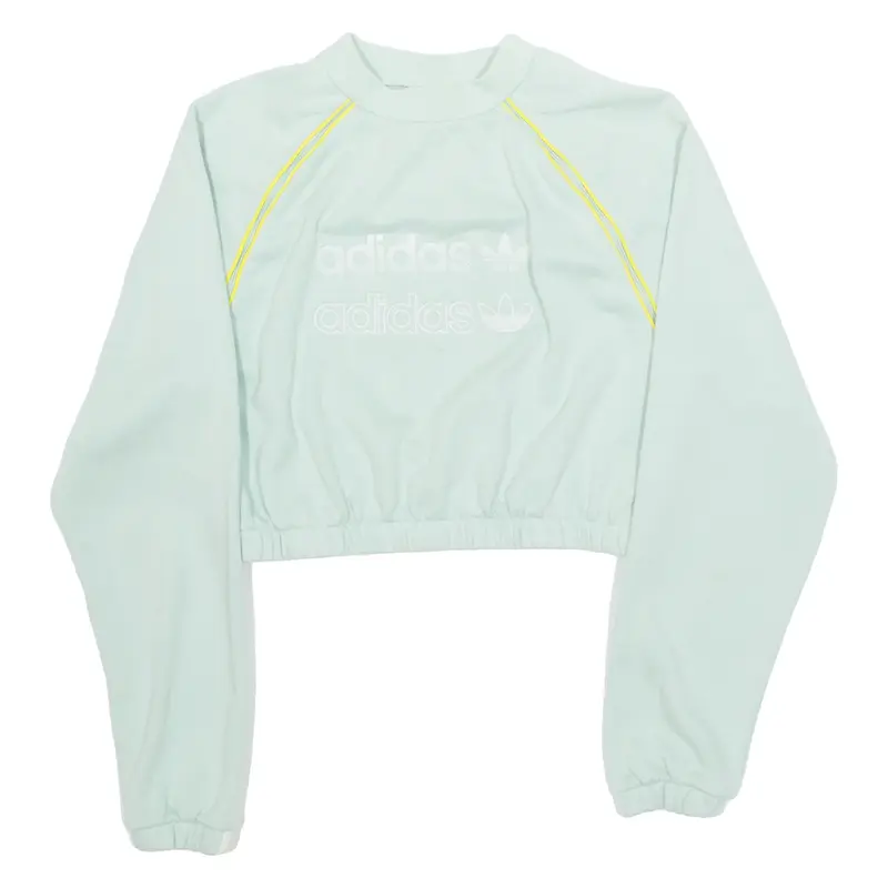 ADIDAS Cropped Womens Sweatshirt Green UK 12
