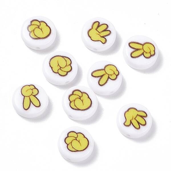 Opaque Printed Acrylic Beads