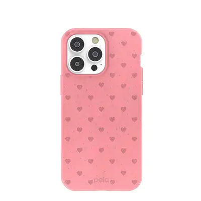Bubblegum Pink Hearts iPhone 14 Pro Max Case