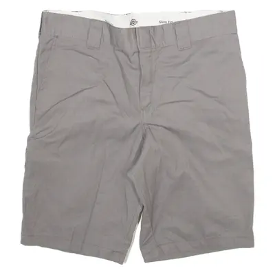 DICKIES Mens Workwear Shorts Grey Slim L W36