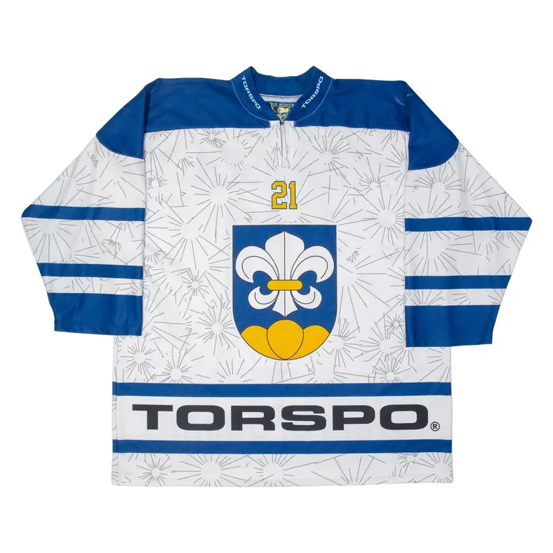 Torspo Mens Jersey White Long Sleeve USA 1/4 Zip 2XL