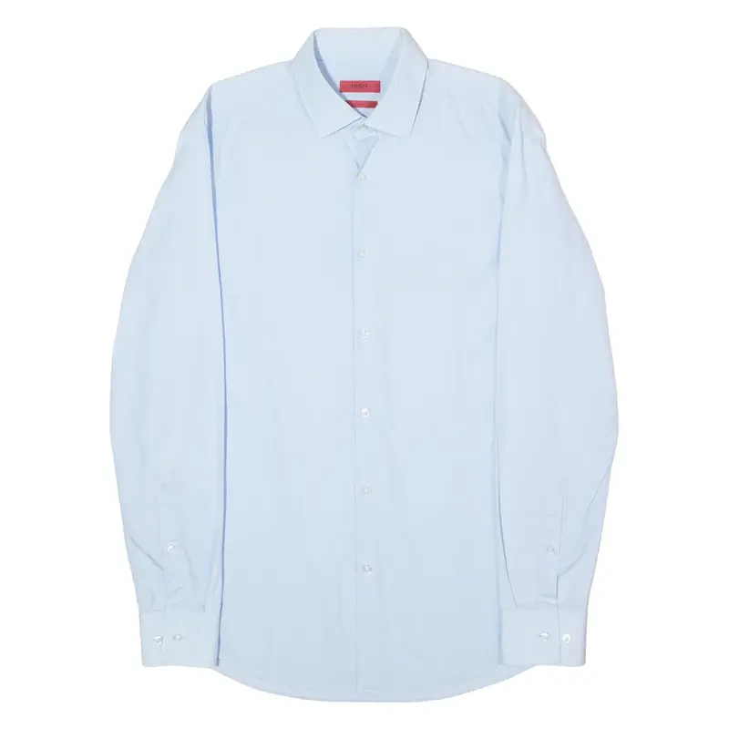 HUGO Jenno Slim Fit Mens Flannel Shirt Blue Long Sleeve S