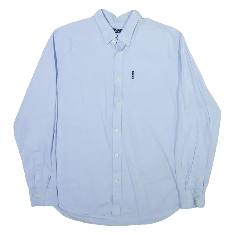 BEN SHERMAN Mens Plain Shirt Blue Long Sleeve L