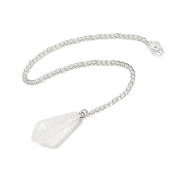 Natural Quartz Crystal Cone Pointed Dowsing Pendulums