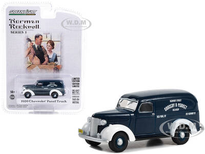 1939 Chevrolet Panel Truck Dark Blue with White Fenders \
