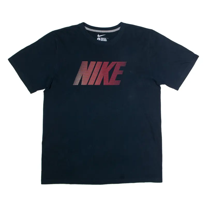NIKE Mens T-Shirt Black Crew Neck L