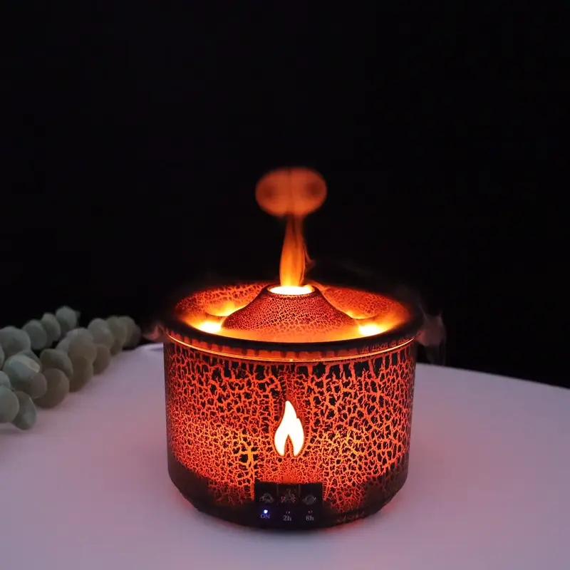 Volcano Aromatherapy Diffuser Desktop Essential Oil Diffuser Flame Humidifier Household Night Light Ornaments Wireless Remote...