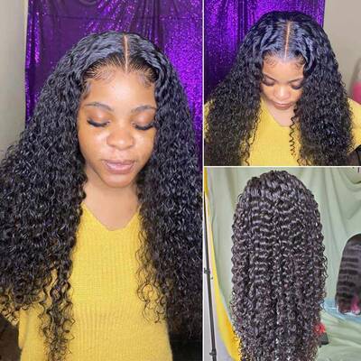 Jerry Curly 4x4 Lace Closure Wigs Curly Human Hair Glueless Lace Wigs -Ashimary Hair