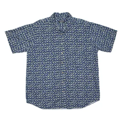 TRADER BAY Mens Shirt Blue Crazy Pattern XL