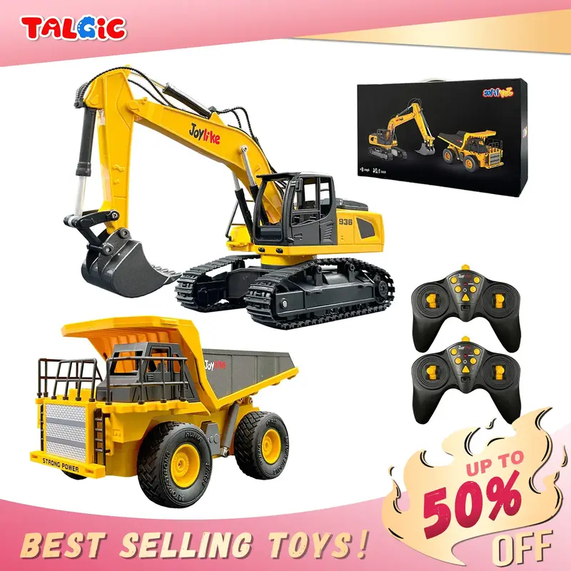 Construction Excavator - Toy Engineering Digger Truck, Remote Control Car for 4 5 6 7 8 9 10 11 Year Old Boys Girls, Educatio...