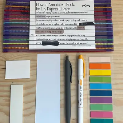 Annotating Kit - Flags, Pen, Highlighter, Sticky Note Included