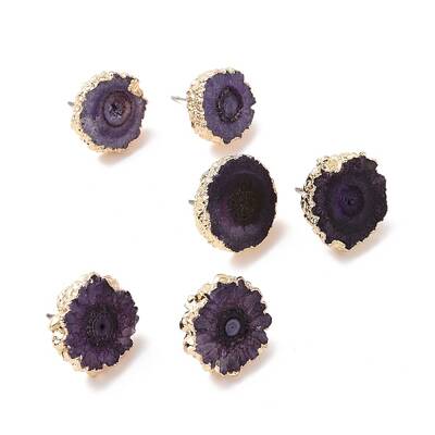 Natural Dyed Quartz Stud Earrings