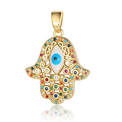Brass Micro Pave Cubic Zirconia Pendants