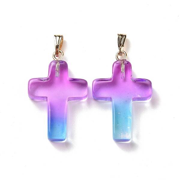 Two Tone Transparent Glass Pendants
