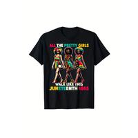 Men's and Women's Juneteenth 1865 Freedom Celebration T-Shirt - 180g Pure Cotton Crew Neck Short Sleeve, Vibrant \