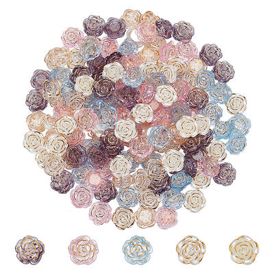 150Pcs 5 Colors Transparent Acrylic Beads