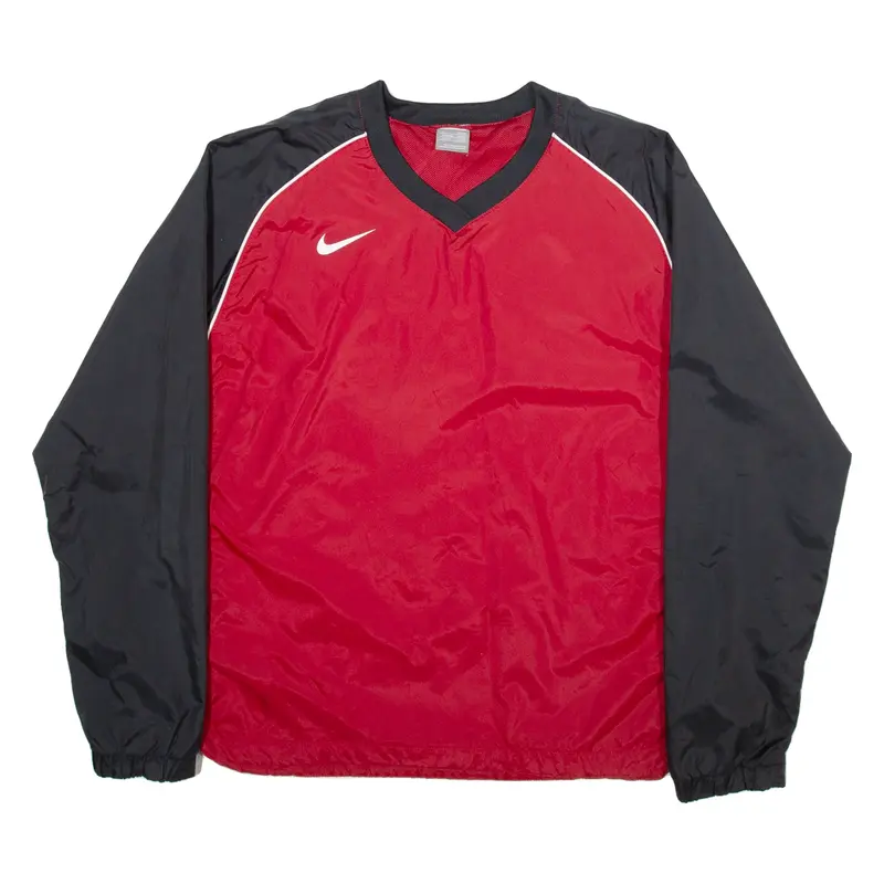NIKE Mens Sweatshirt Red V-Neck L