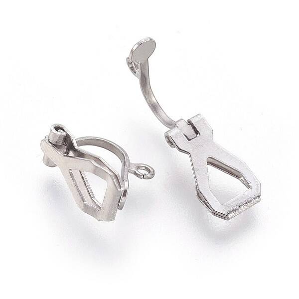 Non-Tarnish 304 Stainless Steel Clip-on Earrings Components