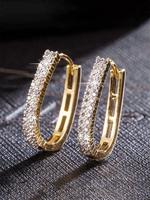 Elegant Rhinestone Decorated Hoop Earrings (1 Pair), Fashion Jewelry for Party, Daily Clothing Decor, Wedding Engagement Anni...