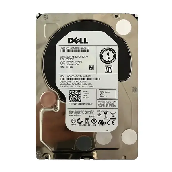 0K20K Dell 4TB 6Gb/s SATA 7200 3.5-Inch Hard Drive