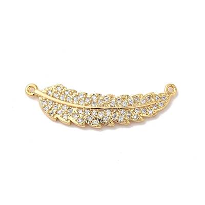 Brass Micro Pave Clear Cubic Zirconia Connector Charms