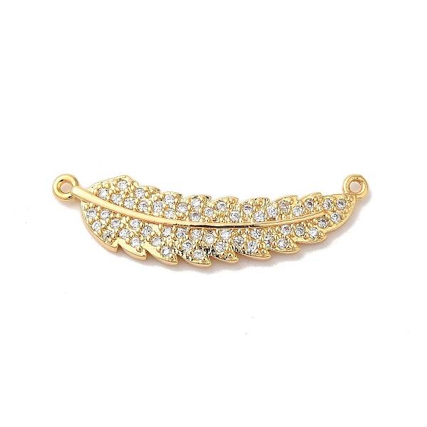 Brass Micro Pave Clear Cubic Zirconia Connector Charms