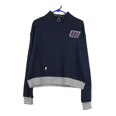 Worcester State Champion College 1/4 Zip - Large Blue Cotton