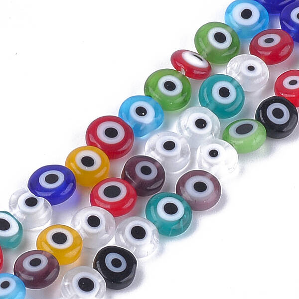 Handmade Evil Eye Lampwork Beads Strands