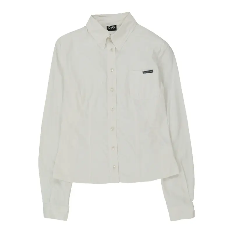 Dolce & Gabbana Shirt - Medium White Cotton | Size: medium