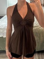 Women's Plain Halter Neck Tank Top, Casual Basic Minimalist Sleeveless Top for Daily Wear, Ladies Clothes for All Seasons, Wo...