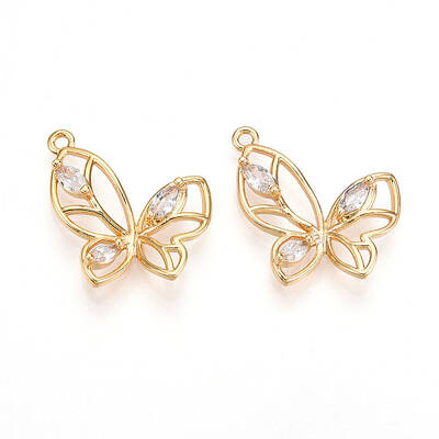 Brass Micro Pave Cubic Zirconia Pendants