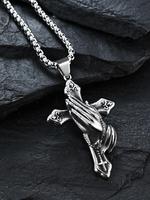 Vintage Cross Pendant Necklace for Men & Women, Stainless Steel Charm Chain Necklace for Party, Daily Decor, Trendy All-match...