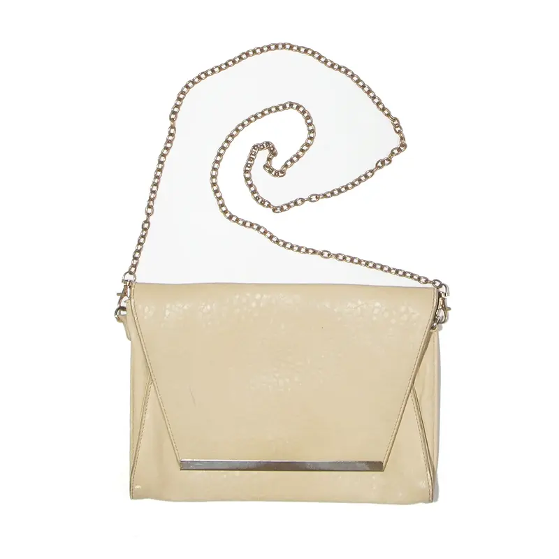 PARFOIS Leather Look Clutch Bag Beige Womens
