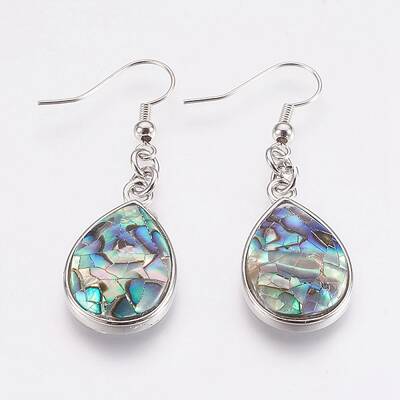 Natural Abalone Shell/Paua Shell Dangle Earrings