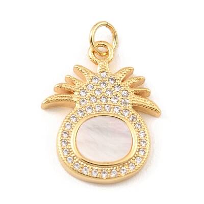 Brass Cubic Zirconia with Shell Pendants
