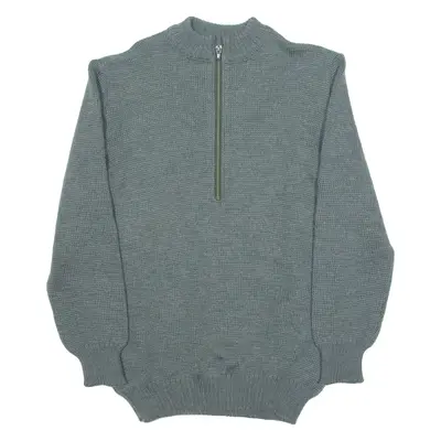 Military Mens Jumper Green 1/4 Zip Tight Knit 3XL