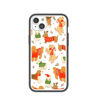 Clear Jolly Doggos iPhone 14 Plus Case With Black Ridge