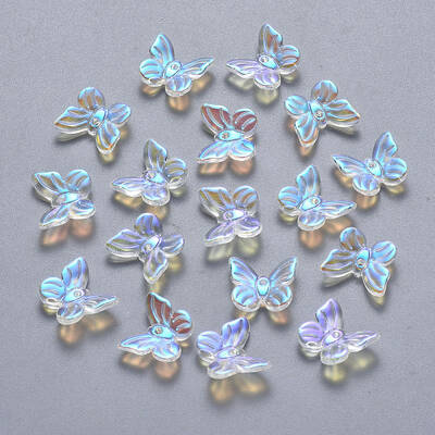 Transparent Spray Painted Glass Charms