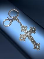 Vintage Cross Design Keychain,  Punk Style Metal Keychain for Men & Women, Fashion Accessories for Daily Decoration