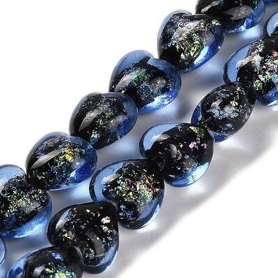 Handmade Dichroic Foil Glass Beads Strands