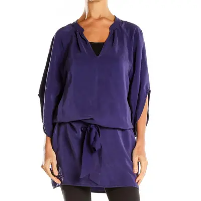 Purple Silk Tunic Top